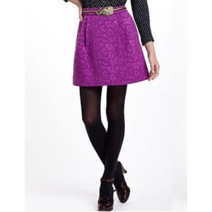 Anthropologie  Mini Skirt with Subtle Paisley Texture